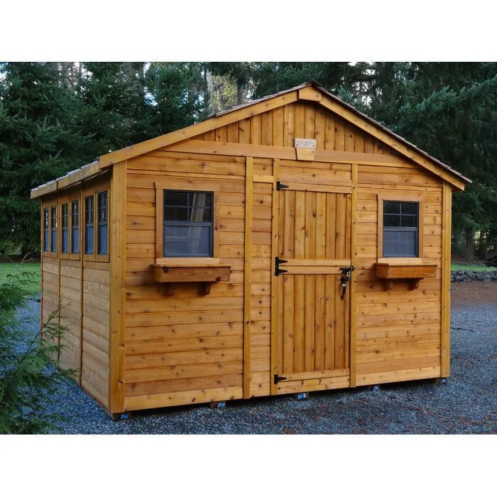 2 ft. W x 12 ft. D Cedar Wood Sunshed Garden Shed - Image 2