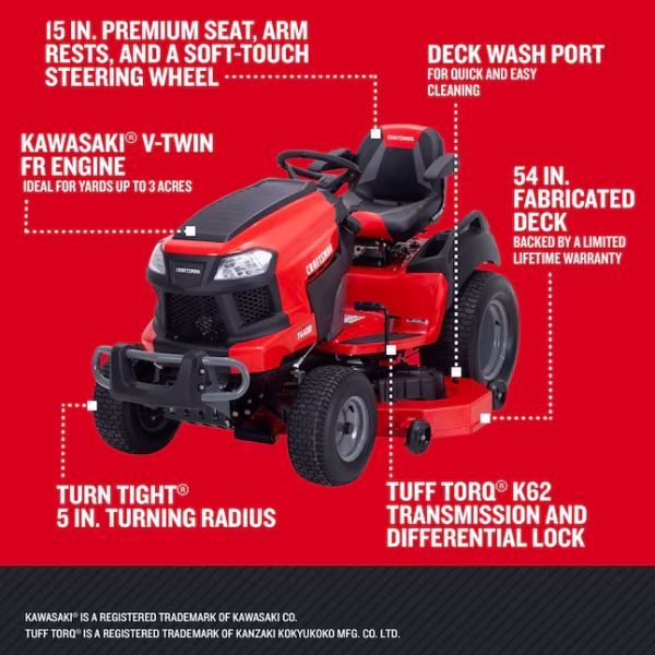 CRAFTSMAN T4400 54-in 24 -HP V-twin Gas Riding lawn mower - Image 3