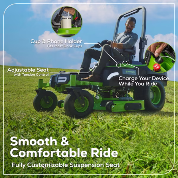 Greenworks Maximus 60-in 40 -HP Brushless motor Battery Zero-turn Riding Lawn Mower (CARB) - Image 6