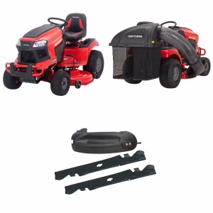 CRAFTSMAN T2400K Turn Tight 46-in Gas Riding Lawn Mower with Bagger and Mulch Kit Bundle