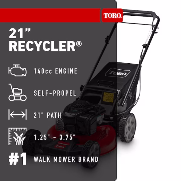 Toro Recycler 21-in Gas Self-propelled lawn mower with 140-cc Briggs and Stratton Engine - Image 6