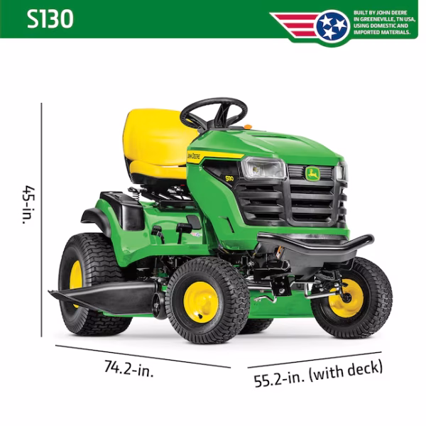 John Deere S130 42-in 22 -HP V-twin Gas Riding lawn mower - Image 5