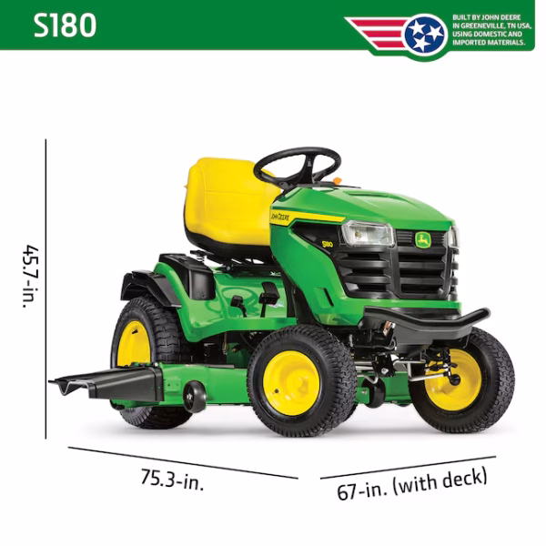 John Deere S180 54-in 24 -HP V-twin Gas Riding lawn mower - Image 7