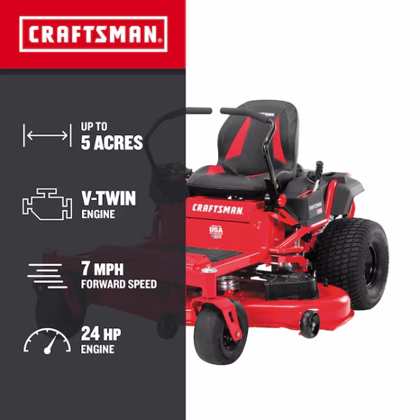 CRAFTSMAN Z5800 54-in 24 -HP V-twin Gas Zero-turn Riding Lawn Mower - Image 7