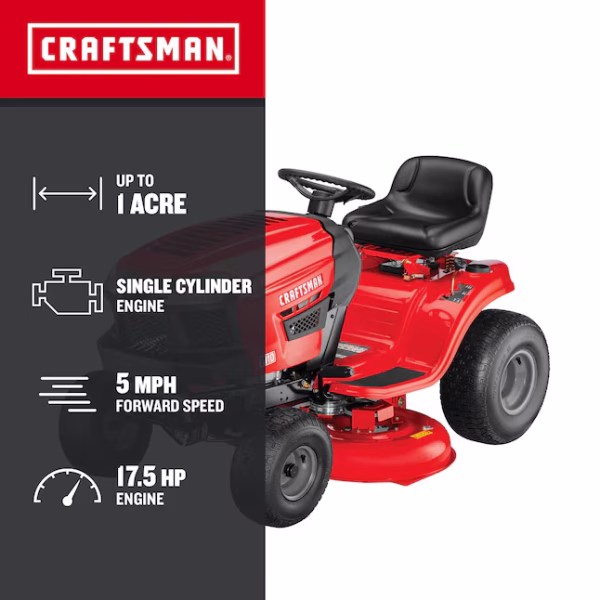 CRAFTSMAN T110 42-in 17.5 -HP Single cylinder Gas Riding lawn mower - Image 7