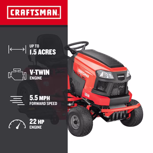 CRAFTSMAN T240 Turn Tight 46-Inches 22 -HP V-twin Gas Riding lawn mower - Image 4