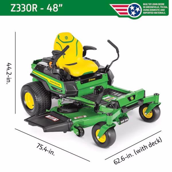 John Deere Z330R ZTrak 48-in 23 -HP V-twin Gas Zero-turn Riding Lawn Mower - Image 4