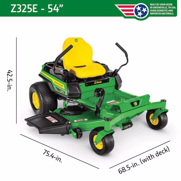 John Deere Z325E ZTrak 54-in 24 -HP V-twin Gas Zero-turn Riding Lawn Mower - Image 6