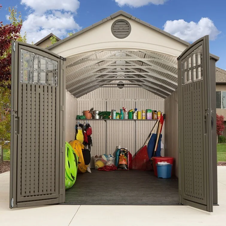 D Plastic Storage Shed 8 ft. W x 20 ft (White) - Image 6