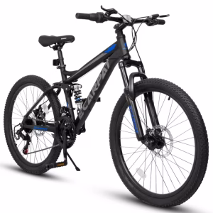CHAMPIERRE 24 inch Mountain Bike for Men and Women, 21-Speed Adult Trail Bike for Young Boys Girls, Black