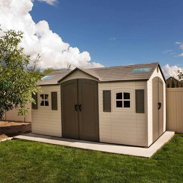D Plastic Storage Shed 8 ft. W x 20 ft (White) - Image 2