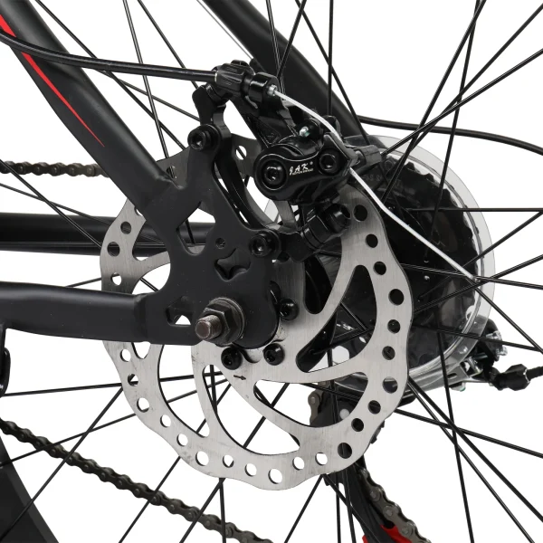 CamPingSurvivals Fat Tire Mountain Bike, 26 Inch Wheels, 21 Speed with High Carbon Steel Frame, Red Black - Image 5
