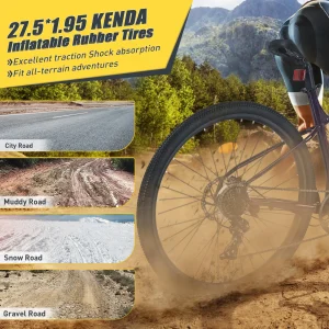 Aezusy Mountain Bike 27.5 Inch Wheels 21 Speed Adult Bike for Men Women, Front Suspension, Aluminum Alloy Frame, Gray