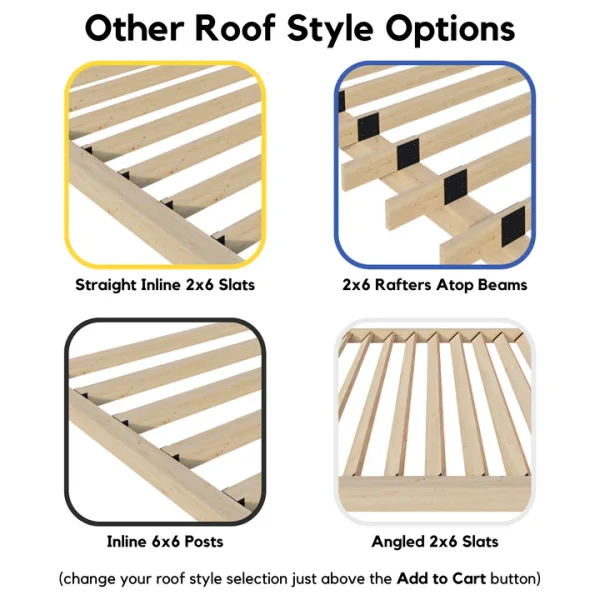 10' x 6' Pergola Attached to House with Roof (5 Options) - Kit for 6x6 Wood - Image 3